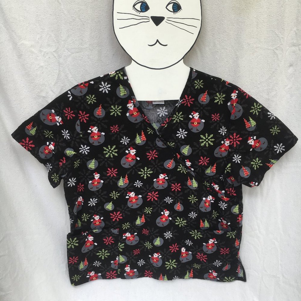 SB Scrubs Scrub Top.Christmas Large